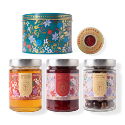 Coffret Prestige Le Bleu – L'Or Bleu, Absolut Safran, Mille et Une Fleurs, Délice de Fraises, Amandes Déguisées
