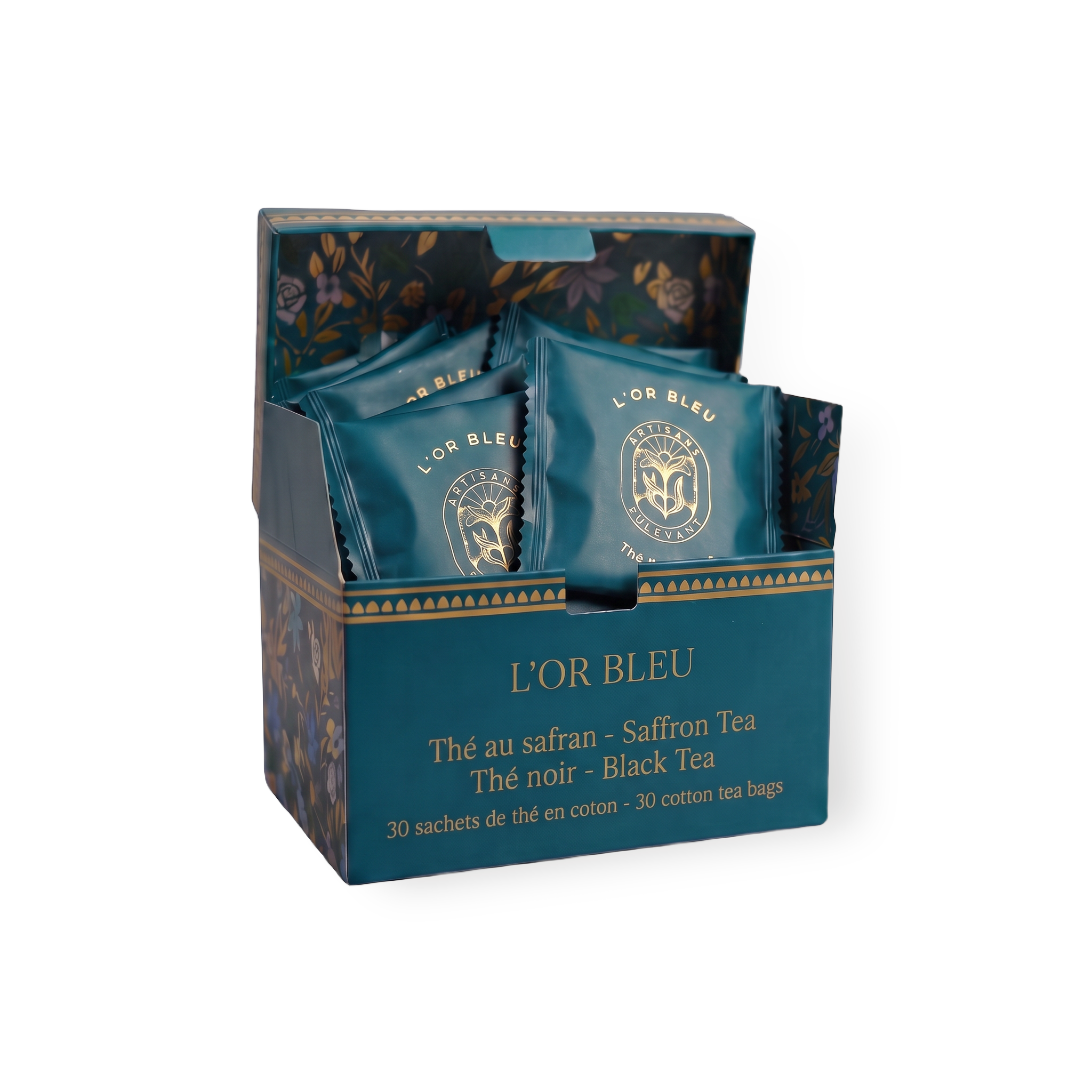 L'Or Bleu sachets – boîte ouverte